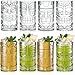 Goaste 8 Pack 17oz Plastic Tiki Cups Clear Tiki Plastic Mug Cups Tiki Hawaiian Party Drinking Tumblers Exotic Zombie Cocktails Mugs Reusable Mai Tai Glasses for Cocktails Lemonade Halloween - Image 1