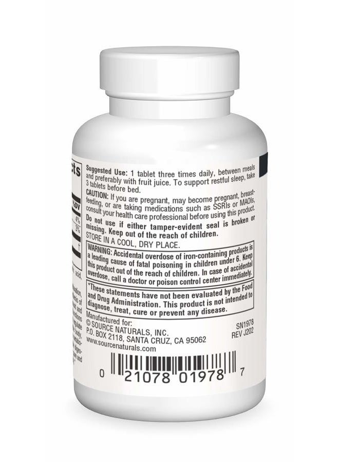 Source Naturals L-تريبتوفان، للمزاج، الاسترخاء، والنوم*، 500 ملغ - 30 قرص - Image 2