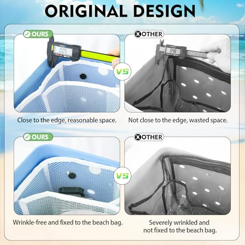 Kooterfun Beach Bag Organizer Inserts for X Large Bogg Bag Accessories, EVA Material No Wrinkles Waterproof Insert Divider Pouch, Compatible Rubber Tote Bags,Organizing & Divide Space - Image 5