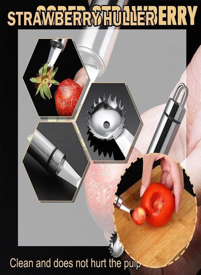 baolaili Stainless Steel Strawberry Huller,silver Multi Function Strawberry Huller and Tomato Stem Corer Tool,for Strawberry,Tomato,Vegetable and Fruit Corer Practical Kitchen Tool - Image 3