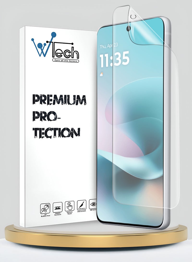 دبليو تيك حامي شاشة رقيق ومرن من هيدروجيل مميز لهاتف موتورولا موتو G67 باور 5G 2025 (MSHFMN) - شفاف - Image 1