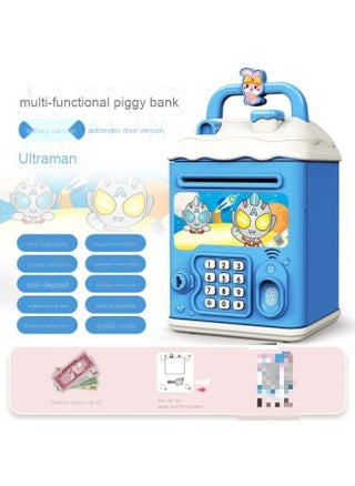 799/Blue Cartoon Ultraman Battery Version {Multifunctional Automatic Door Opening and Automatic Money Rolling} Gift Package Included