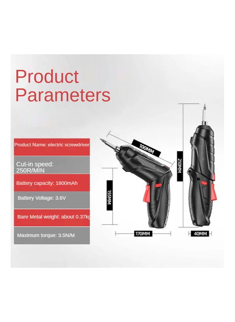 Generic - 47PCS Electric Screwdriver Set 3.6V Cordless Electric Drill Screwdriver Kit Portable Repair Tool High Precision Power Tools Foldable Electric Screwdriver for Furniture Table Repair - Image 1