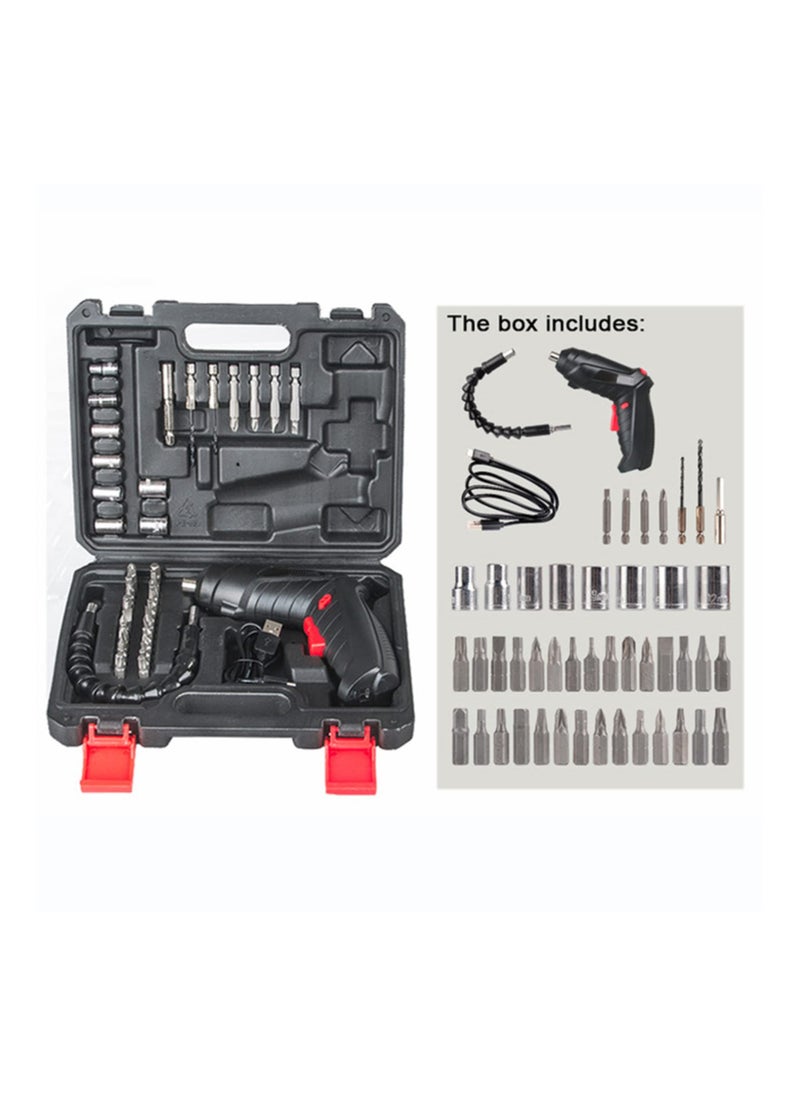 Generic - 47PCS Electric Screwdriver Set 3.6V Cordless Electric Drill Screwdriver Kit Portable Repair Tool High Precision Power Tools Foldable Electric Screwdriver for Furniture Table Repair - Image 1