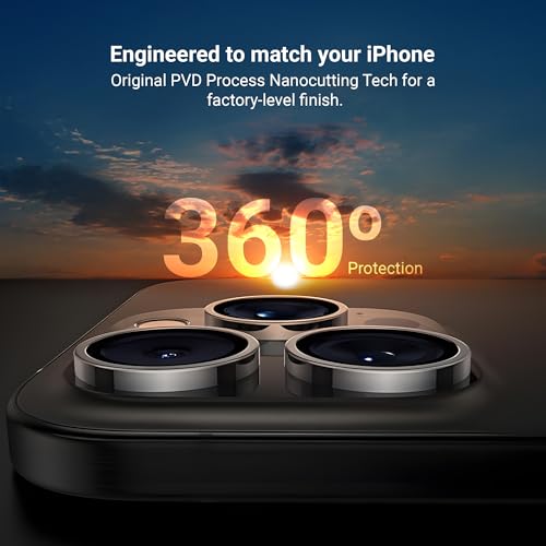 DailyObjects CERO Aluminium Camera Lens Protector for iphone 15 Pro Max|Tough HD Glass Protectors|Dust Proof|Water Resistant|Ultra Clear HD Image Quality|9H Hardness|3D ring|Shock Proof Alloy - Black - Image 3