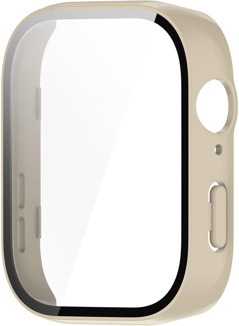 PC+Tempered Glass Protective Case For Huawei Watch Fit 3 Full Screen Protector Shell Bumper Cover - Off-White - Image 2