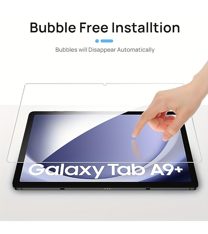 واقيات شاشة زجاجية مقواة ضد الخدش بدرجة 2HD، عدد 2 قطعة، لتابلت جالاكسي Tab A9 مقاس 11 بوصة، لمس غير لامع ولامع متوافق، صلابة 9H، تركيب سهل - Image 1
