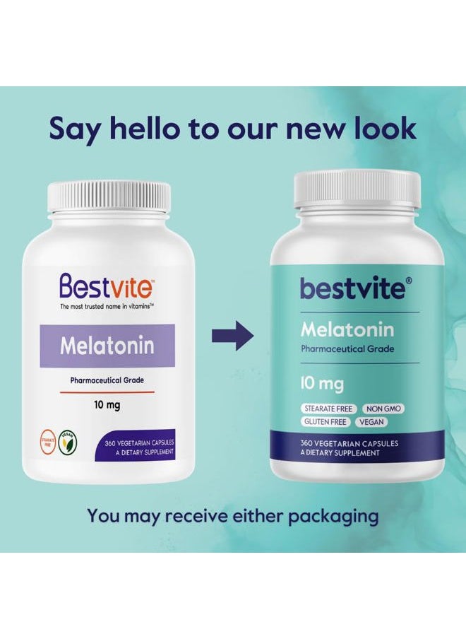 BESTVITE Melatonin 10 mg - 360 Veg Caps - No Stearates - No Sucralose, No Dextrose, No Silicon Dioxide, No Mannitol - Vegan - Non-GMO - Gluten-Free - Sleep Aid to Support Rest & Wake Cycles  - Image 3