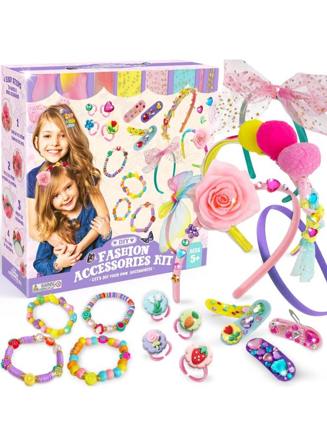 Children's DIY Headband Handmade Assembled Headband Hairclip Accessories Princess Dress-up Toy-Color:55-piece Headband Set (10 Headbands)  - Image 5