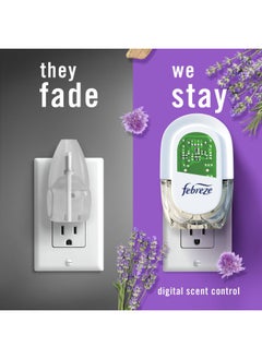 febreze Odor Fighting Fade Defy Plug Air Freshener Refill Mediterranean Lavender 3 .87 Fl. Oz. Oil Refills  - Image 5