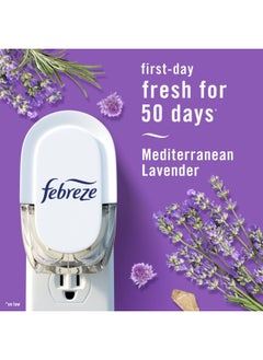 febreze Odor Fighting Fade Defy Plug Air Freshener Refill Mediterranean Lavender 3 .87 Fl. Oz. Oil Refills  - Image 4