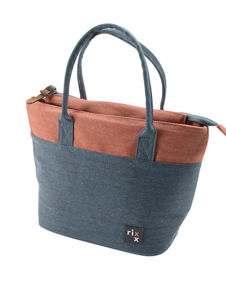 RIXX Tote cooler bag dark blue and orange 33x14x21.5cm 