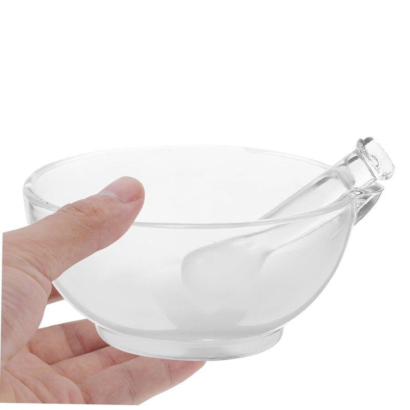 Glass Mortar And Pestle Set 17 8x16 4x7 5cm Transparent Grinding Bowl For Kitchen Lab - Image 3