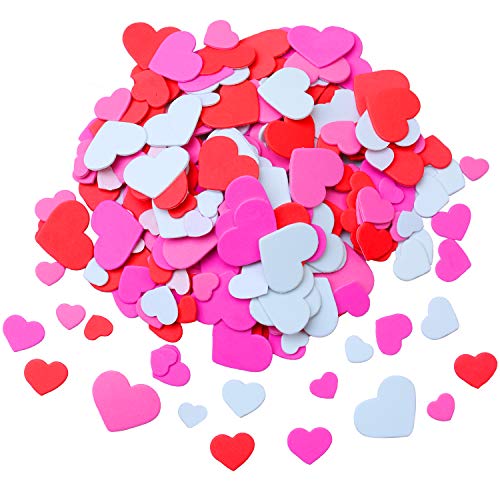 Cooraby 600 Pieces Heart Foam Stickers SelfAdhesive Heart Shaped Craft Stickers for Valentines Day Wedding Decoration or Card Making - Image 1