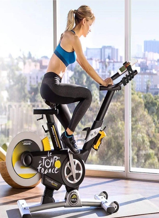 iTODOS Portable Flexible Cell Phone Holder Stand for Treadmill, Spin Bike, Stroller, Shopping Cart, Bed, Car, Kitchen, Desk, Compatible with iPhone, Android (Black) - Image 5