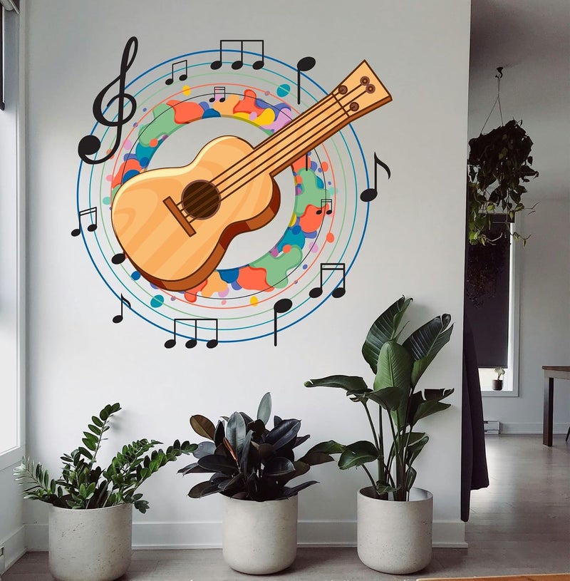 Wall Attraction Guitar Wall Stickers Murals Size 58x55cm MD235_S