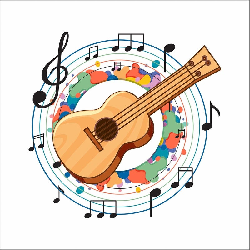 Wall Attraction Guitar Wall Stickers Murals Size 58x55cm MD235_S
