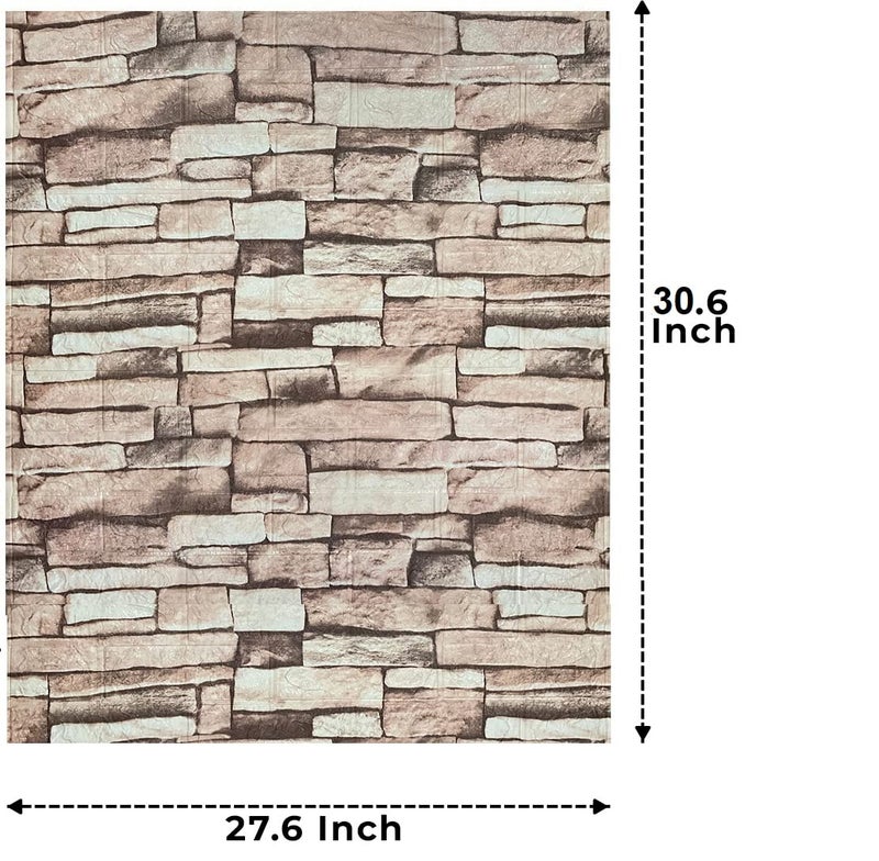 PEGASO 3D Peel and Stick, 5 pcs Wall Panels Stickers PE Foam Self-Adhesive Wallpaper DIY Waterproof Modern Style for Living Room, Wall Decoration (5 pcs of 77 x 70 cm | 29.10 Sq. Feet Coverage) - Image 2