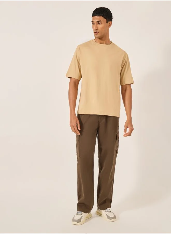 Styli Graphic Print Round Neck Oversized T-Shirt