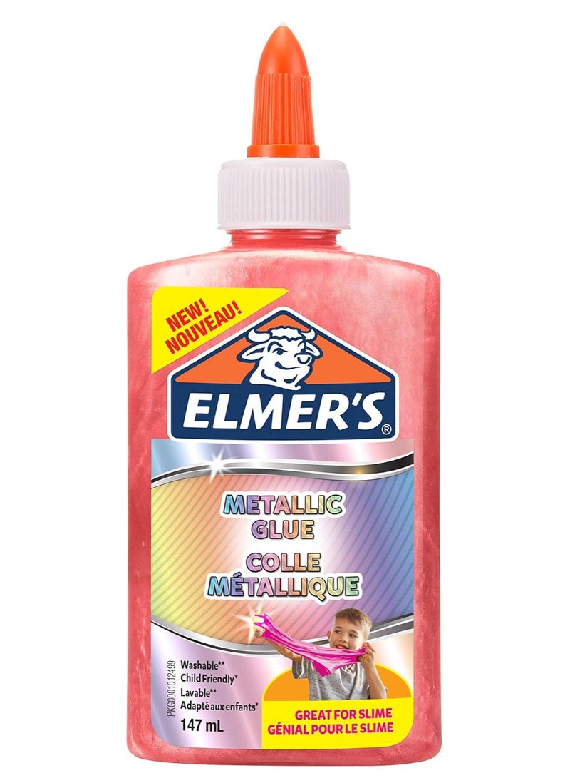 إلميرز غراء ملون قابل للغسل للسلايم 147 مل وردي معدني - Image 1