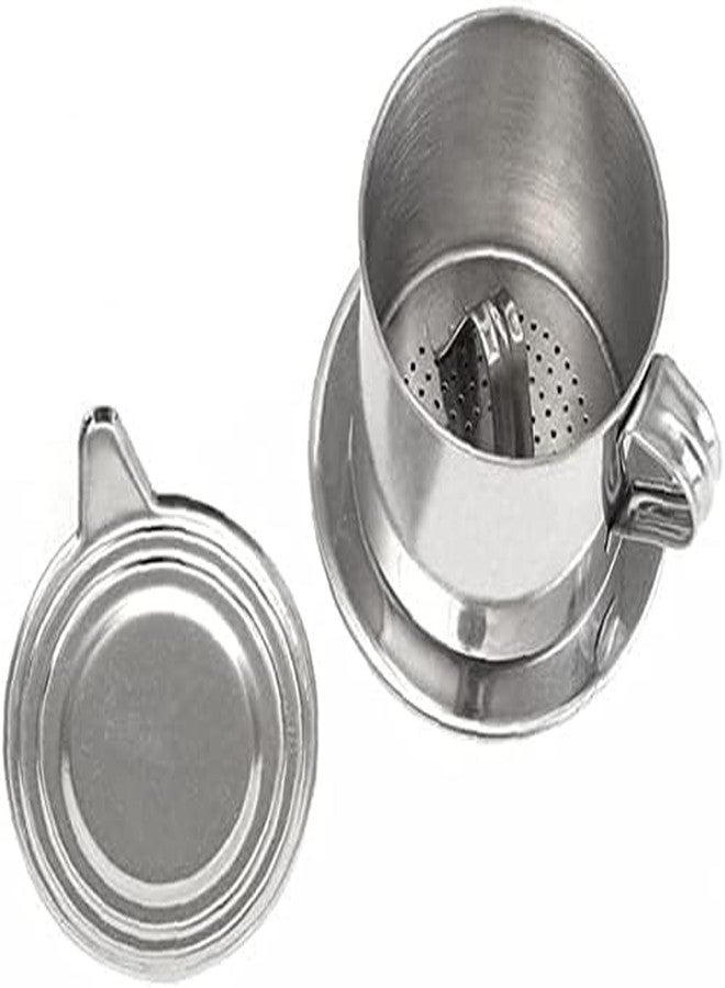 WaigN 1 Set Silver Vietnamese Coffee Filter Stainless Steel Coffee Pot Drip Infuse Cup Brewing Teapot No Need Paper Drip Pot Machine Attractive Processing, Reusable Filters - Image 1
