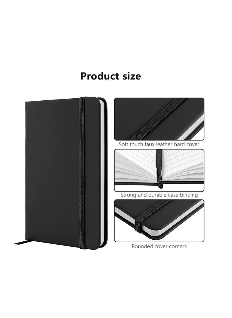 SYOSI - Small Notebook A6 Notebooks Pocket Notebook Note Pads Small Notebooks Hardback Notebook A6 Notepad Journal 160 Pages 80 Sheets Black - Image 1