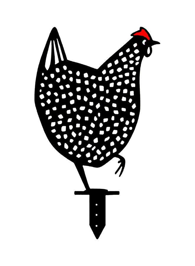 NIBEMINENT Rooster Silhouette Stake Animal Stakes Black - Image 1