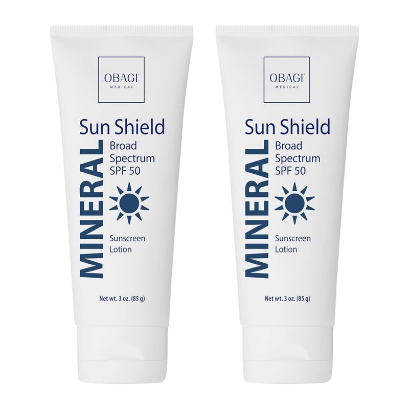 Obagi Medical Obagi Sun Shield Hypoallergenic Mineral Sunscreen â€“ Broad Spectrum SPF 50 Protection from the Sun â€“ Sheer, Quick-Absorbing Formula â€“ 3 oz, Pack of 2 - Image 1