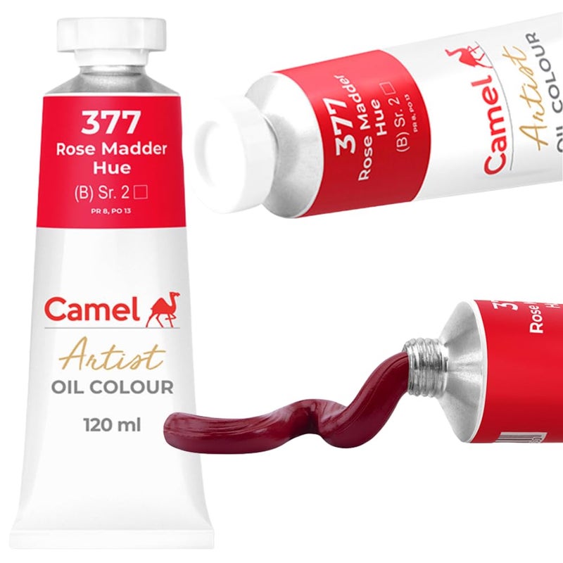 Camlin ألوان زيتية فنية من كاملين كوكيو 120 مل سلسلة 2 لون وردي مادير - Image 2