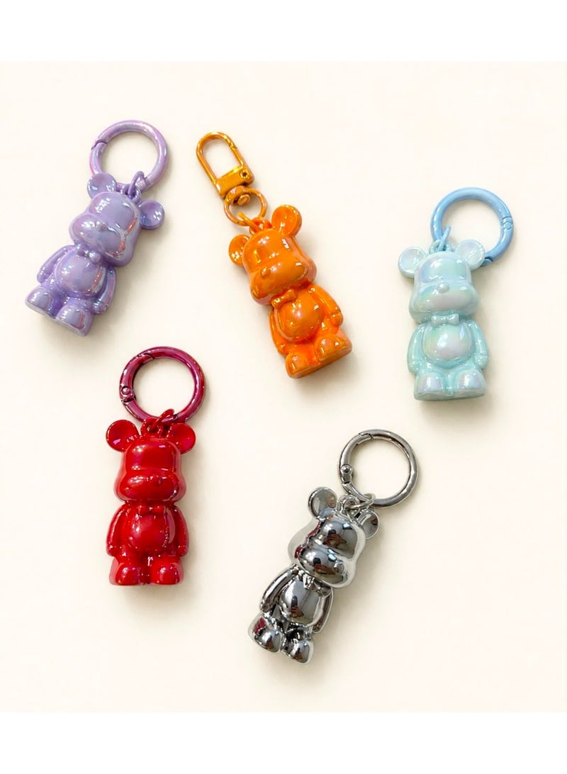 HYLN Bear-Shaped Charm with Silver Chrome Finish and Carabiner - Image 1