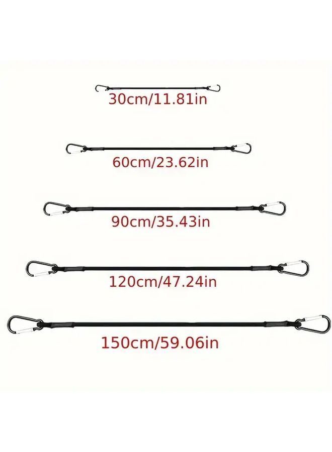 11.81 Inch Black Elastic Rope With Hooks 8mm Bungee Cord For Bike Car Luggage Roof Rack - Image 4