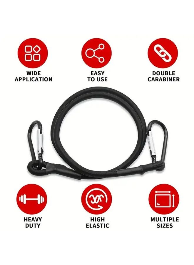11.81 Inch Black Elastic Rope With Hooks 8mm Bungee Cord For Bike Car Luggage Roof Rack - Image 5