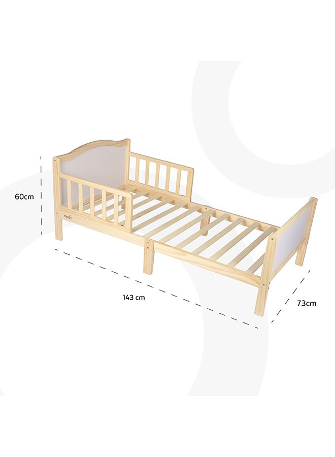 Moon Wooden Toddler Bed (143 X 73 X 60)-Natural Wood + Moon Ventiflow Mattress 140 X 70 X 10 Cm, Toddler Bed Mattress, Breathable Premium Baby Mattress For Infant And Toddler - Image 3