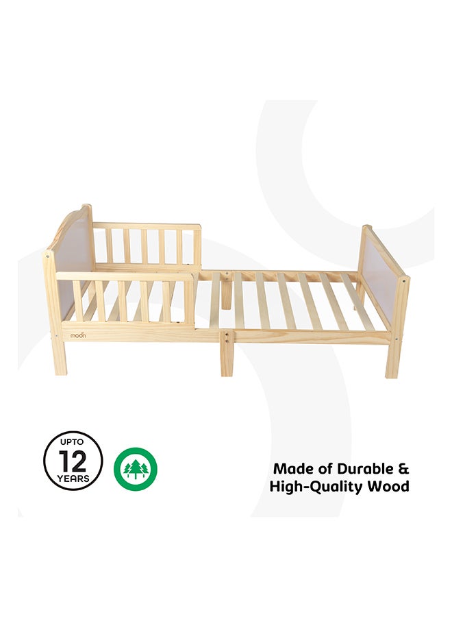 Moon Wooden Toddler Bed (143 X 73 X 60)-Natural Wood + Moon Ventiflow Mattress 140 X 70 X 10 Cm, Toddler Bed Mattress, Breathable Premium Baby Mattress For Infant And Toddler - Image 2