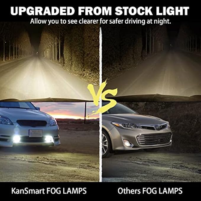 KanSmart Fog Lights Assembly For Toyota Venza Camry Corolla Rav4 Yaris Prius Highlander Avalon Matrix Solara Fog Lamp 20062013 For Lexus Gs350 Hs250H Lx570 Rx350 Rx450H Left  Right Fog Light H11 12V 55W - Image 5