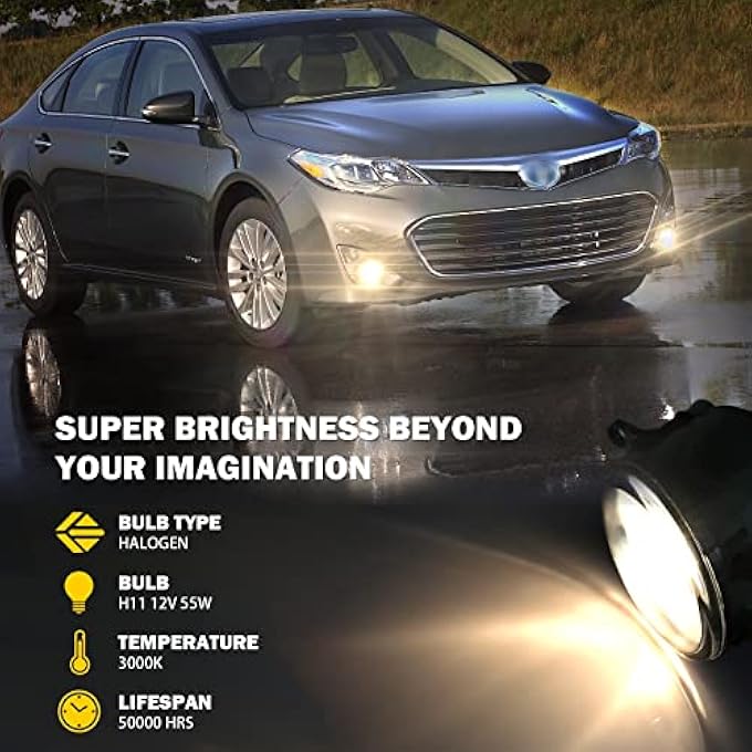 KanSmart Fog Lights Assembly For Toyota Venza Camry Corolla Rav4 Yaris Prius Highlander Avalon Matrix Solara Fog Lamp 20062013 For Lexus Gs350 Hs250H Lx570 Rx350 Rx450H Left  Right Fog Light H11 12V 55W - Image 3