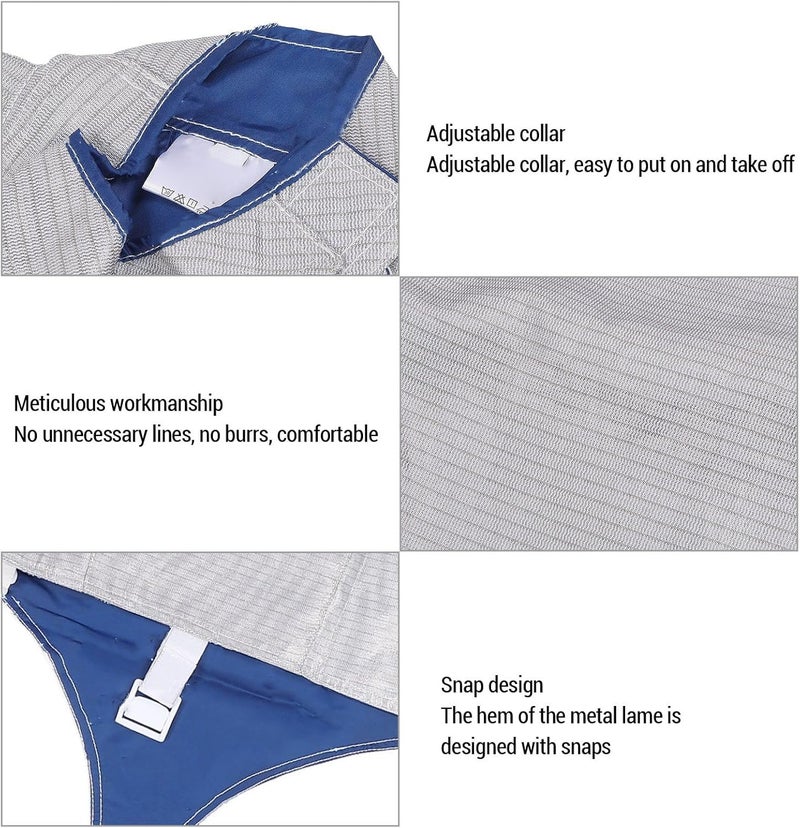 Fencing Lame Adjustable Collar Metallic Lame for Right Hand, Three Dimensional Cutting, Metal Wire Construction - Comfortable Fit, Durable Stitching, Ideal for Competition Traini - Image 5