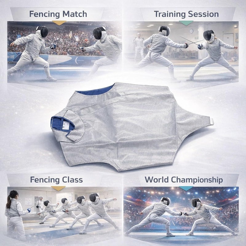 Fencing Lame Adjustable Collar Metallic Lame for Right Hand, Three Dimensional Cutting, Metal Wire Construction - Comfortable Fit, Durable Stitching, Ideal for Competition Traini - Image 4