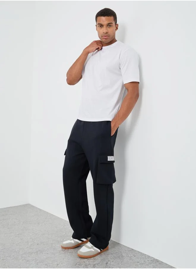 Styli Styli Badge Detail Flap Pocket Cargo Oversized Joggers