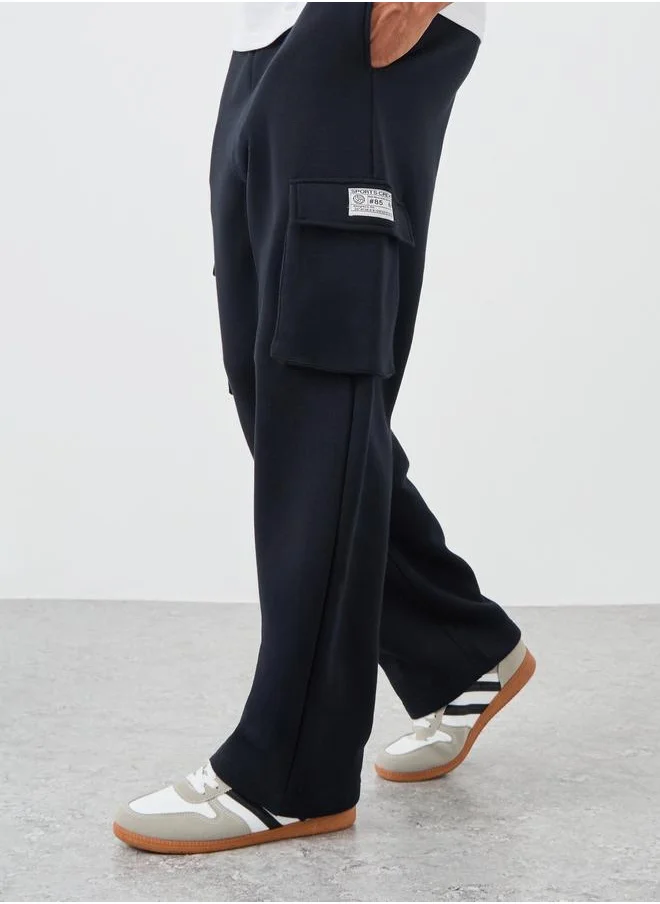 Styli Styli Badge Detail Flap Pocket Cargo Oversized Joggers