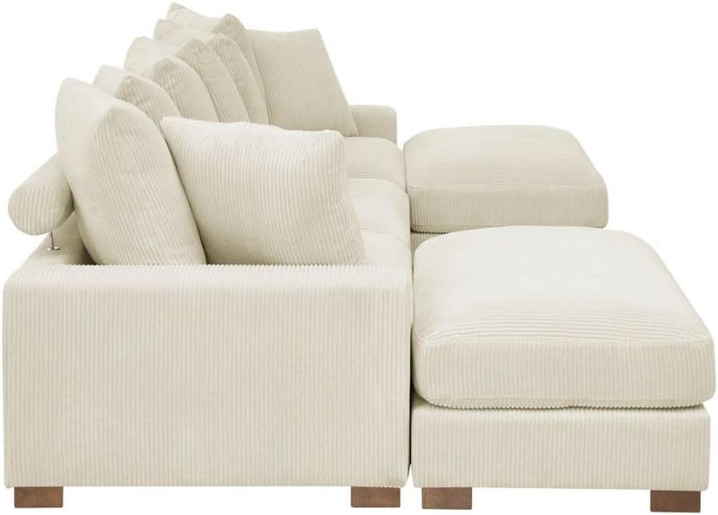 Comfynest Modern Corduroy Sectional Sofa - 5-Seater - Image 5