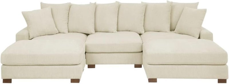 Comfynest Modern Corduroy Sectional Sofa - 5-Seater - Image 2