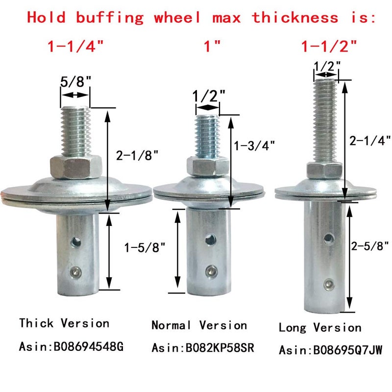 BLSGBUIDING Bench Grinder Motor Shaft Arbor Extension, 1/2" and 5/8" Motor Arbor Threaded Shaft Adapter Longer Version, Fits for Buffing Grinding Wheels - Right 1 Pack - Image 4