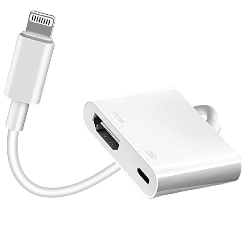 Lightning Hdmi Adapter: White Mfi Certified 1080P Hd Screen Sync - Built-In Charging Pocket-Sized Plug And Play Phone Tv Adapter For Iphone Ipad Home Entertainment Business Presentations - Image 1