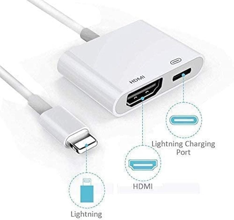Lightning Hdmi Adapter: White Mfi Certified 1080P Hd Screen Sync - Built-In Charging Pocket-Sized Plug And Play Phone Tv Adapter For Iphone Ipad Home Entertainment Business Presentations - Image 3