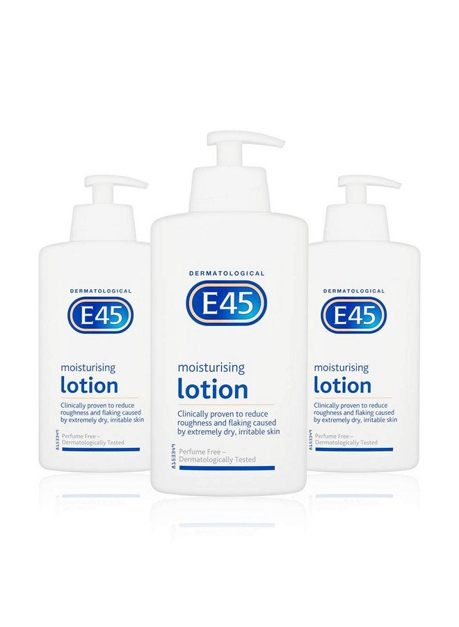 E45 Moisturiser Dermatological Lotion 500Ml With Pump (Pack Of 3) 500 Milliliters