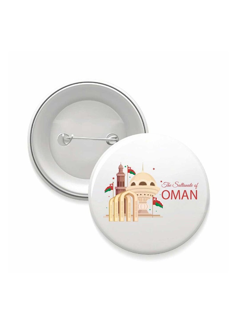 Oman National Day Button Badge–Versatile Accessory For Backpacks,Jackets Or Hats-Round Pin-Back Button Badge-Perfect For Adults And Kids - Image 1