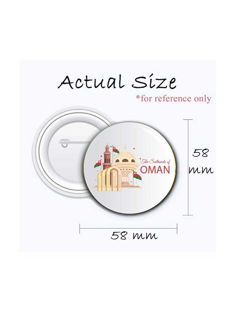 Oman National Day Button Badge–Versatile Accessory For Backpacks,Jackets Or Hats-Round Pin-Back Button Badge-Perfect For Adults And Kids - Image 2
