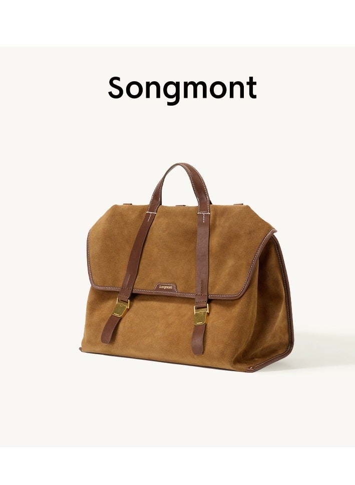 Songmont Mountain Walk Series Large Travel Briefcase Vintage Suede Crossbody Backpack (Small Size) - Image 1