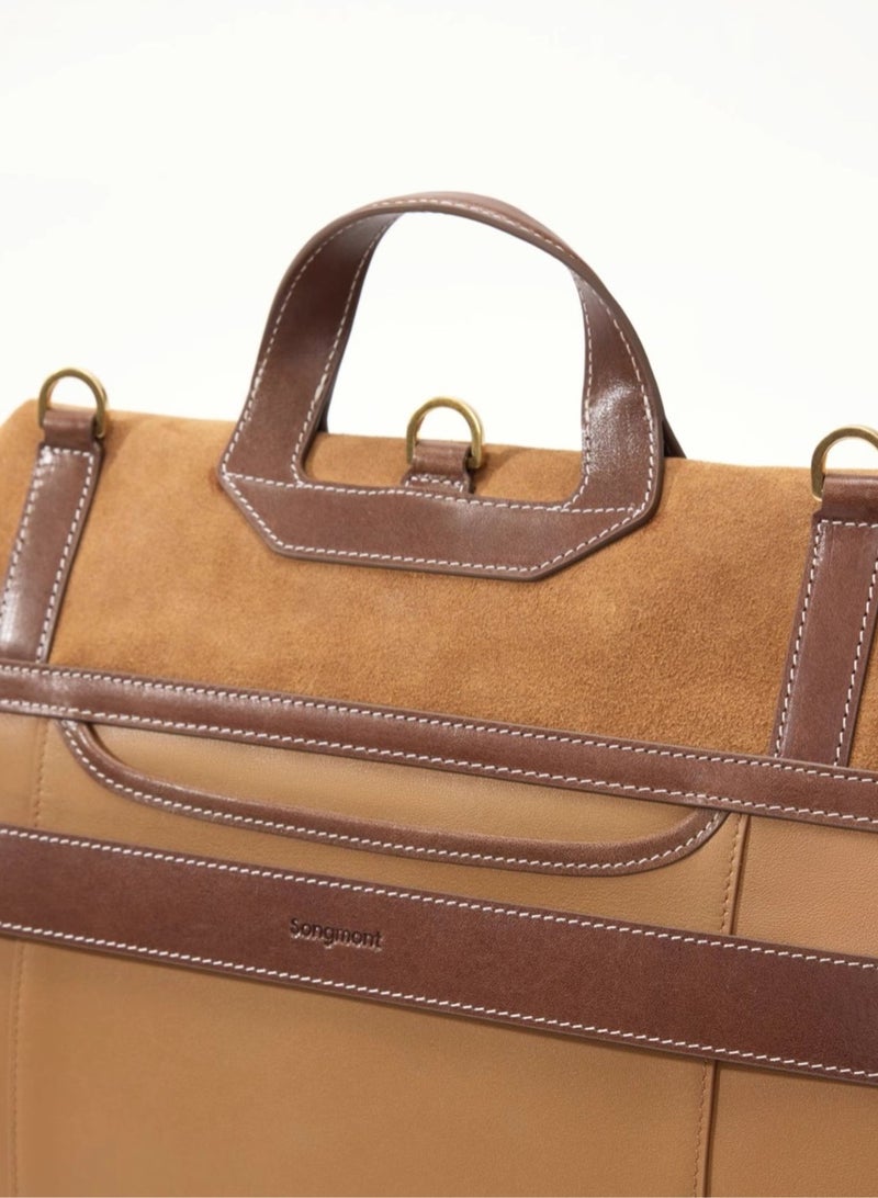 Songmont Mountain Walk Series Large Travel Briefcase Vintage Suede Crossbody Backpack (Small Size) - Image 5